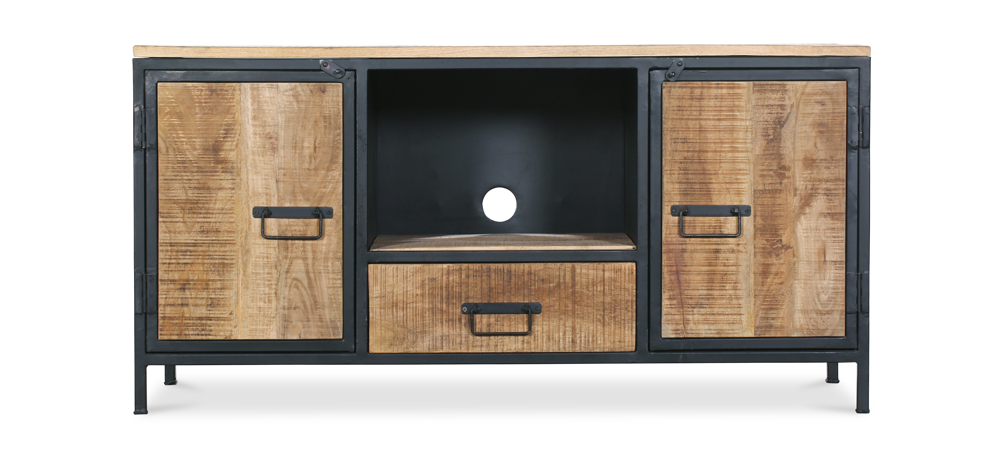 Meuble tv onawa en métal style industriel vintage pas cher